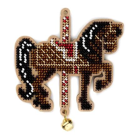 Wonderland Crafts Wooden Bead Embroidery Kit FLK-511 – Christmas Ornament Fire Horse