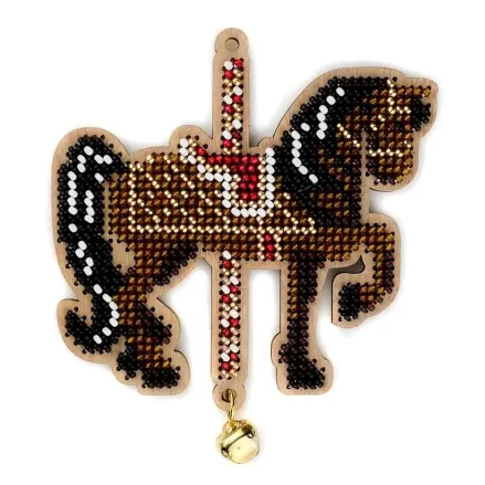 Wonderland Crafts Wooden Bead Embroidery Kit FLK-511 – Christmas Ornament Fire Horse