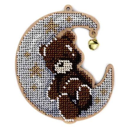 Wonderland Crafts Wooden Bead Embroidery Kit FLK-507 – Christmas Ornament Brown Bear