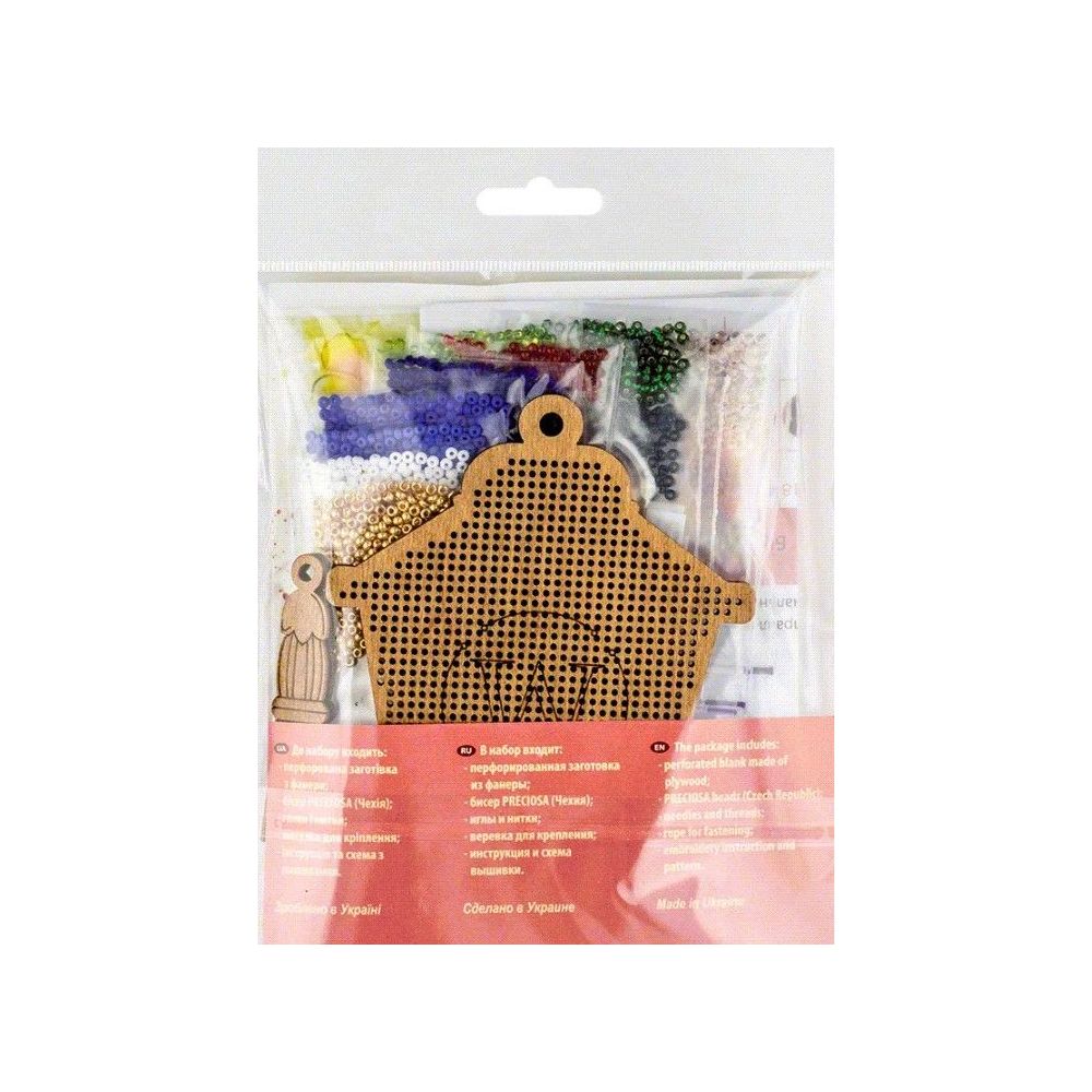 Bead Embroidery Kit on Wood, Lantern with a Candle, Wonderland Crafts FLK-453