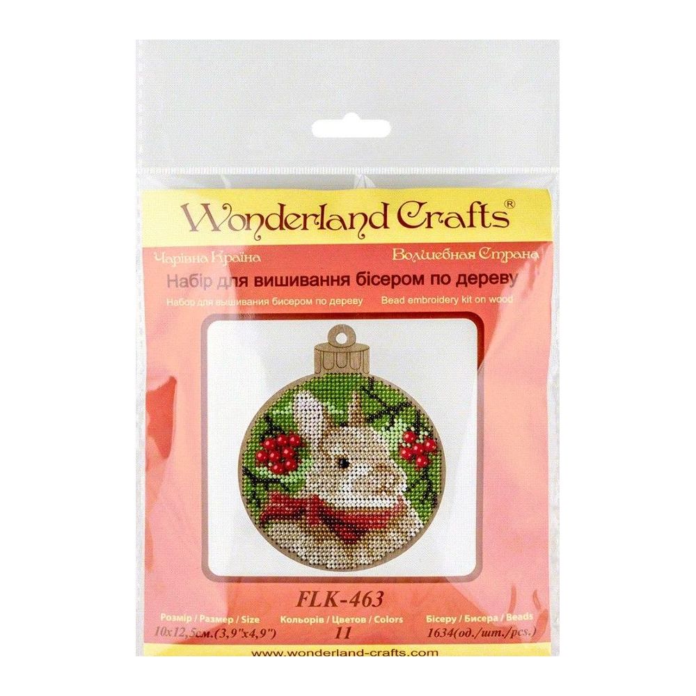 Bead Embroidery Kit on Wood, Rabbit, Wonderland Crafts FLK-463