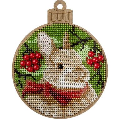 Bead Embroidery Kit on Wood, Rabbit, Wonderland Crafts FLK-463