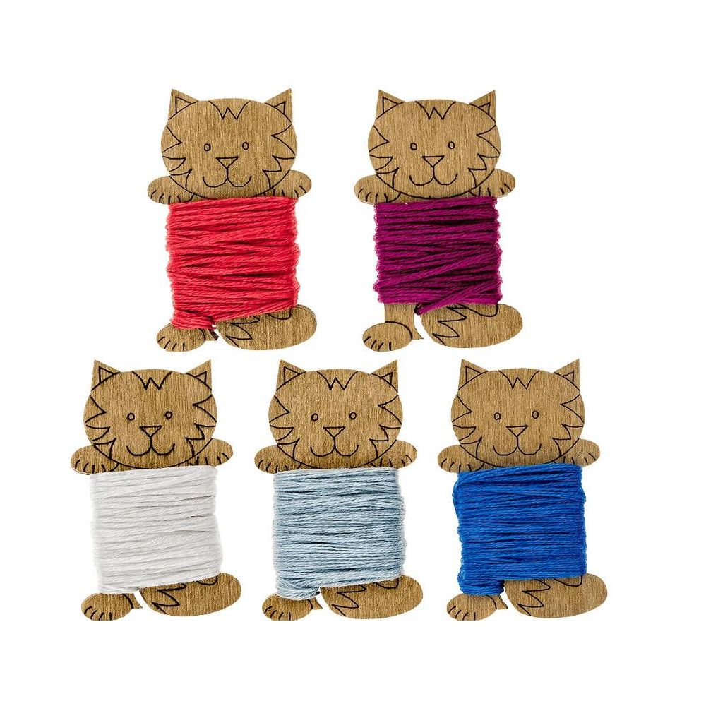Bobbins plywood for threads, Cats , 15 pcs, Wonderland Crafts LC-069 Bobbins plywood for threads, Cats , 15 pcs, Wonderland Crafts LC-069