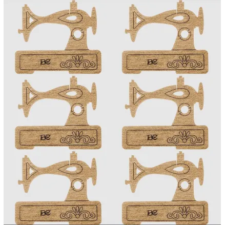 Bobbins plywood, Sewing machine, 6 pcs, Wonderland Crafts LC-087