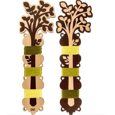 Bobbins plywood for 3x threads, Flowers, 2 pcs, Wonderland Crafts LC-091