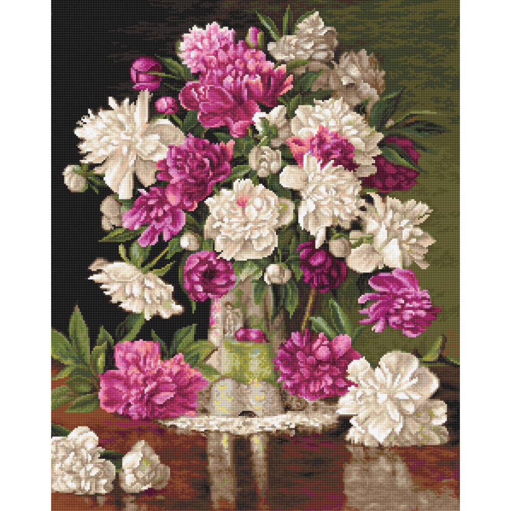 Tapestry kits “Red and White Peonies”  Luca-S G608