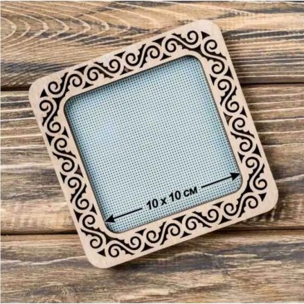 Hoop wood magnetic for embroidery 10x10cm, light ornament, Wonderland Crafts WLMP-002