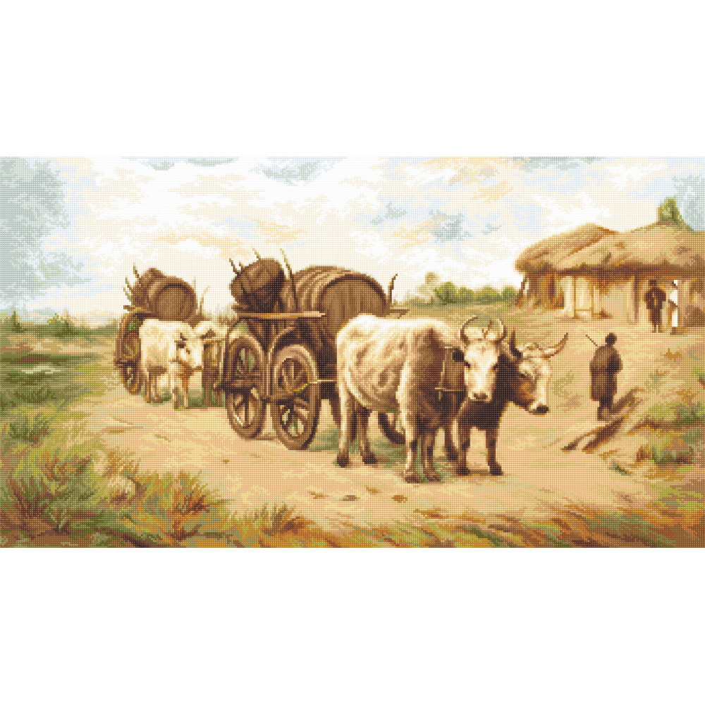 Tapestry kits “Ox cart, after Theodor Aman's painting”  Luca-S G579