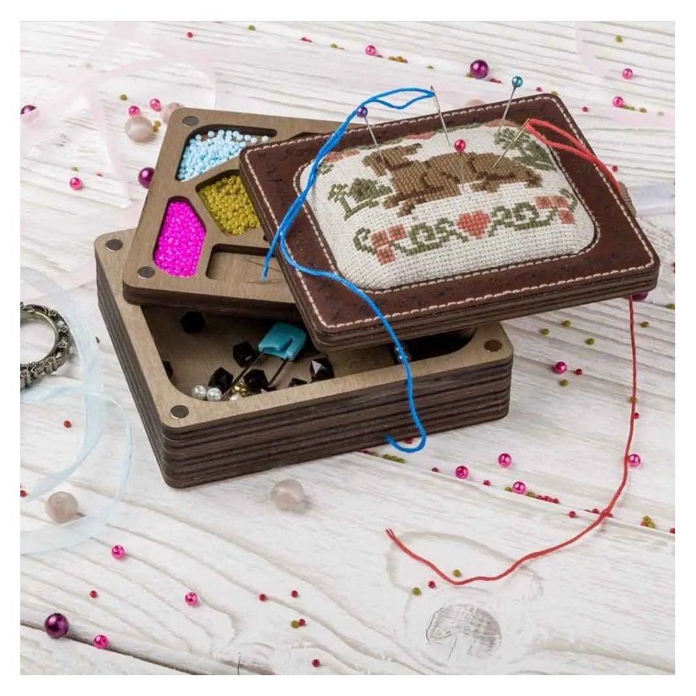 Set for making a needle holder plywood, 12*10*5 cm, Wonderland Crafts WLTL-037 Set for making a needle holder plywood, 12*10*5 cm, Wonderland Crafts WLTL-037