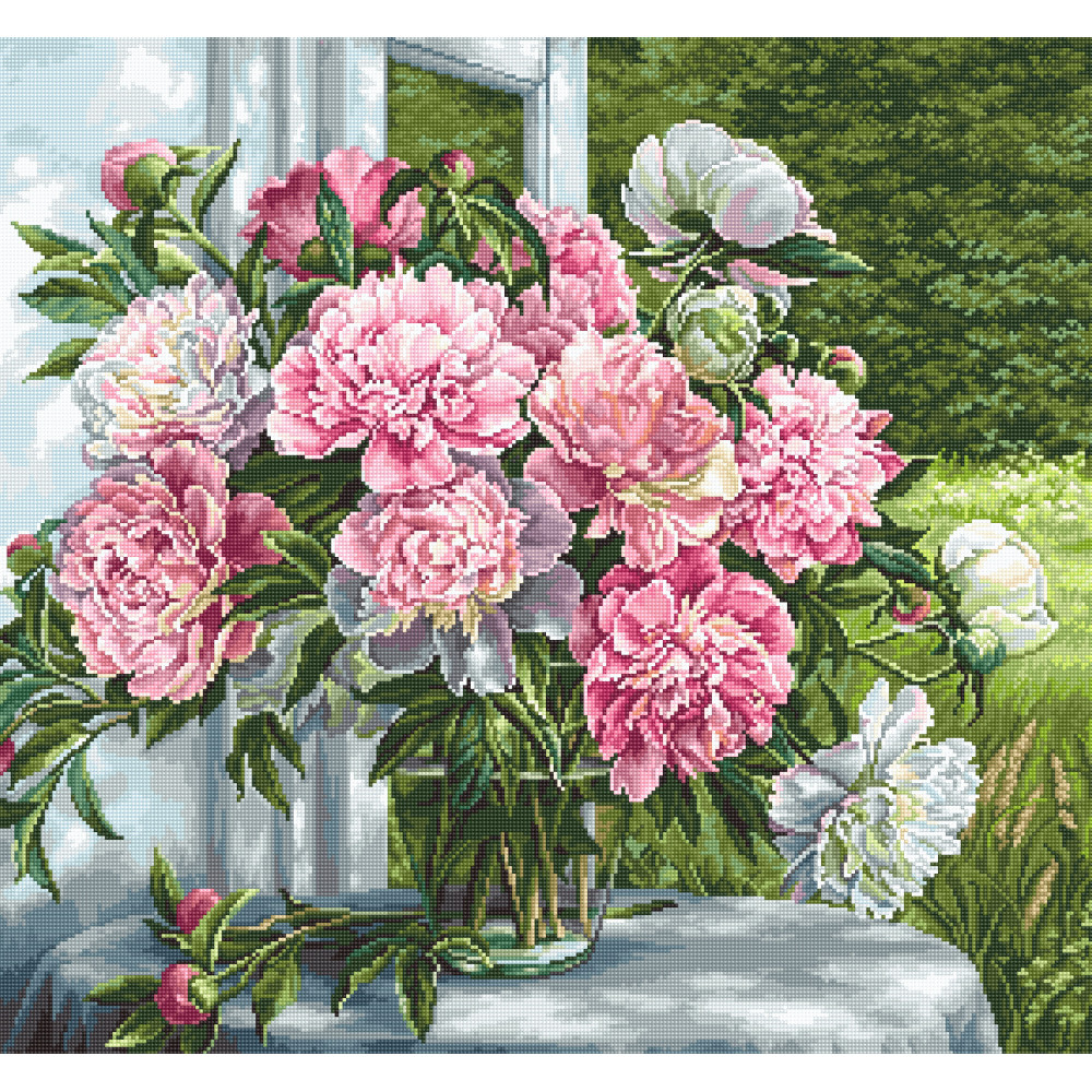 Tapestry kits “Peonies by the Window”  Luca-S G594