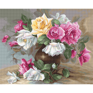 Tapestry kits “Vase with Roses”  Luca-S G587