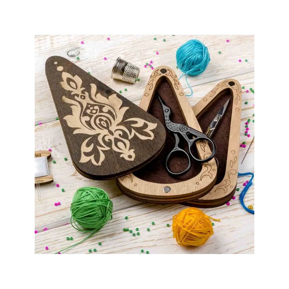 Case for two scissors plywood, 7,5*13,5 cm, Wonderland Crafts WLZB-019 Case for two scissors plywood, 7,5*13,5 cm, Wonderland Crafts WLZB-019