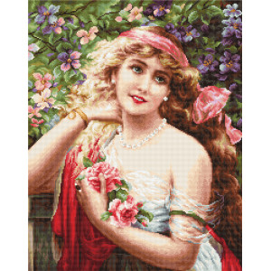 Tapestry kits “Young Lady with Roses” Luca-S G549