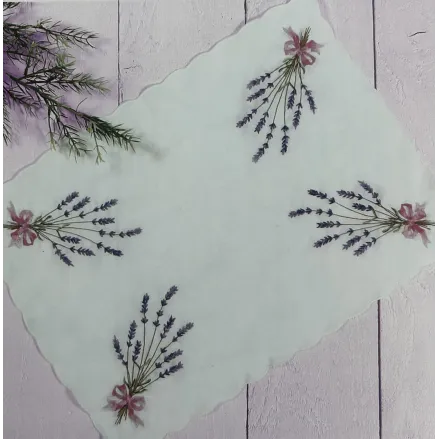 Anchor Fleur de Lis Lavender Tray Cloth FTC01 – Pre-Printed Embroidery Fabric