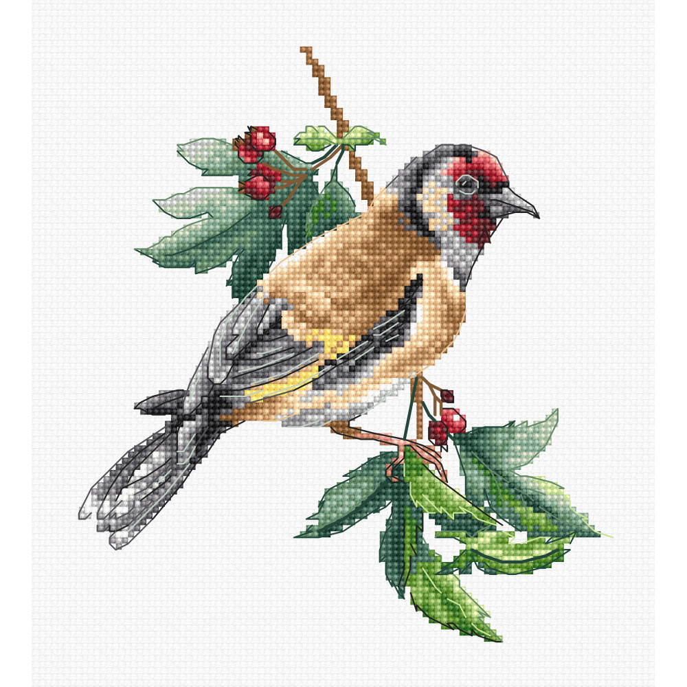 Cross Stitch Kit Goldfinch Bird, Luca-S B1197
