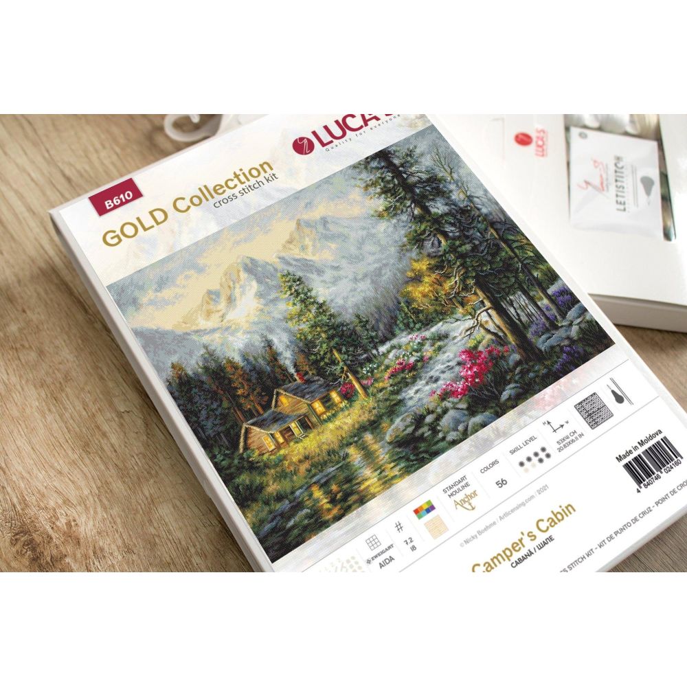 Cross Stitch Kit Camper's Cabin, Luca-S B610