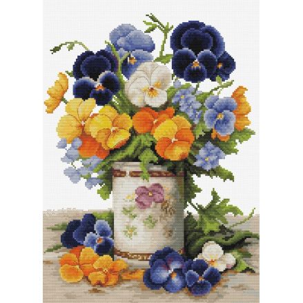 Cross Stitch Kit Luca-S - Pansies Bouquet, B7035