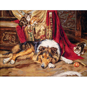 Cross Stitch Kit “A Reluctant Playmate” Luca-S B585