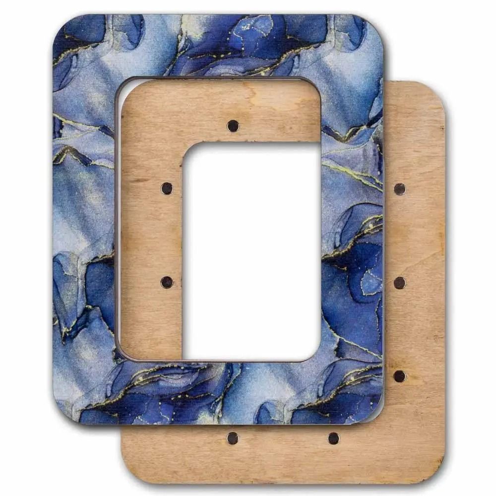Hoop plywood magnetic for embroidery, Gray-Blue Marble Color, Wonderland Crafts WLMP-022
