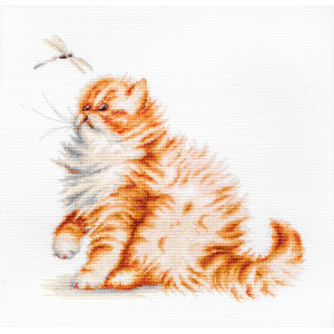 Cross Stitch Kit “Kitten with a dragonfly” Luca-S B2270