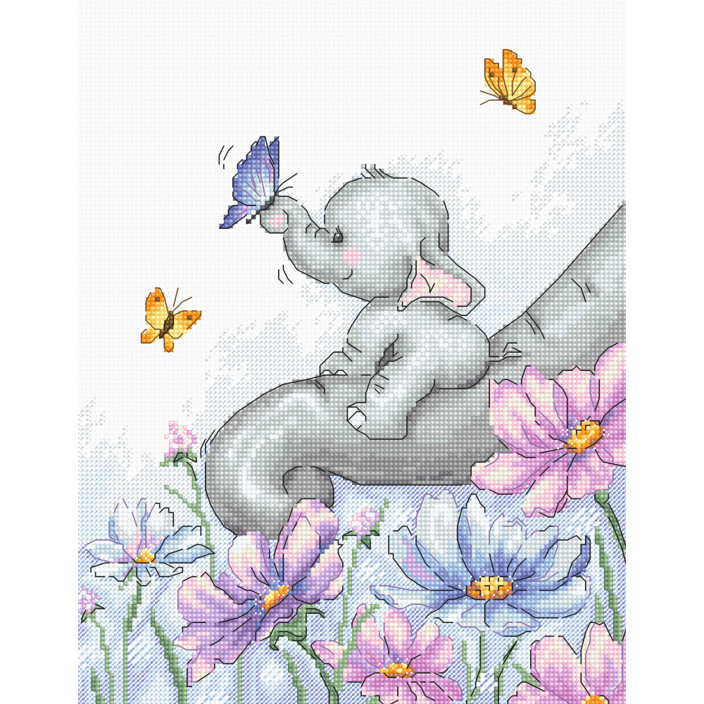 Cross Stitch Kit “Elephant with Butterfly” Luca-S B1183