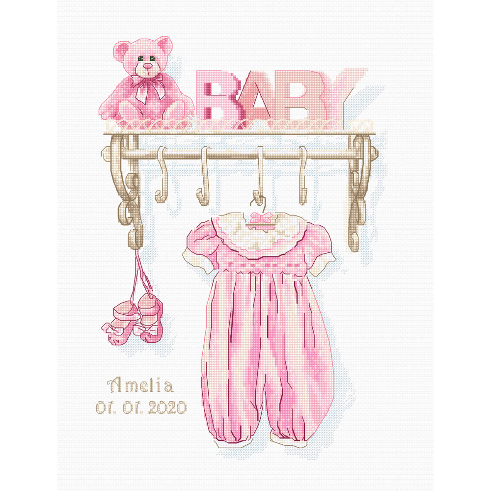Cross Stitch Kit “Baby girl birth” Luca-S B1175