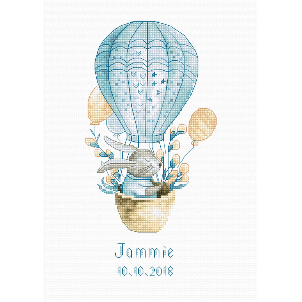 Cross Stitch Kit “Rabbit in a flying balloon” Luca-S B1150