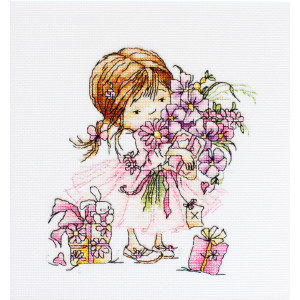 Cross Stitch Kit “Girl with a Bouquet” Luca-S B1055