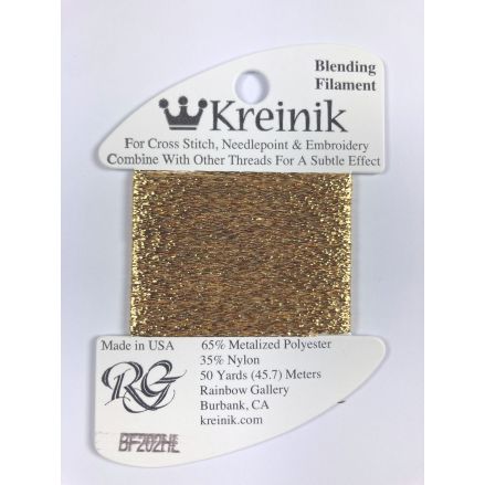 Thread 202HL - Aztec Gold High Lustre Blending Filament Kreinik B010202/50/O