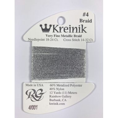 Thread 001 - Silver Very Fine 4 Braid Kreinik B040001S