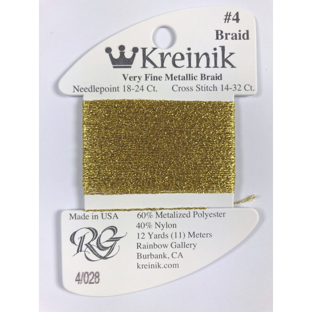 Thread 028 - Citron Very Fine 4 Braid Kreinik B040028S