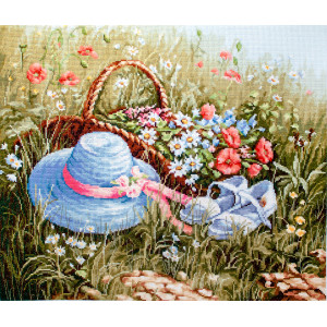 Cross Stitch Kit Meadow with Poppies, Luca-S BU4020