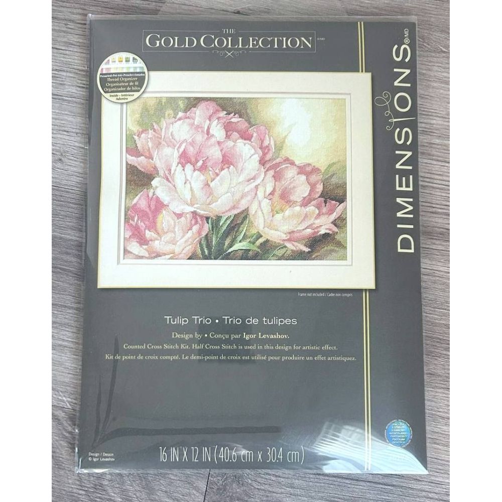 Counted Cross Stitch Kit Tulip Trio, Dimensions 35175