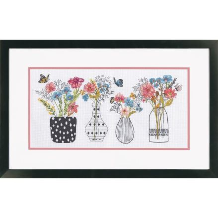 Dimensions Counted Cross Stitch Kit - Wildflower Vases 16 Count, 70-35431