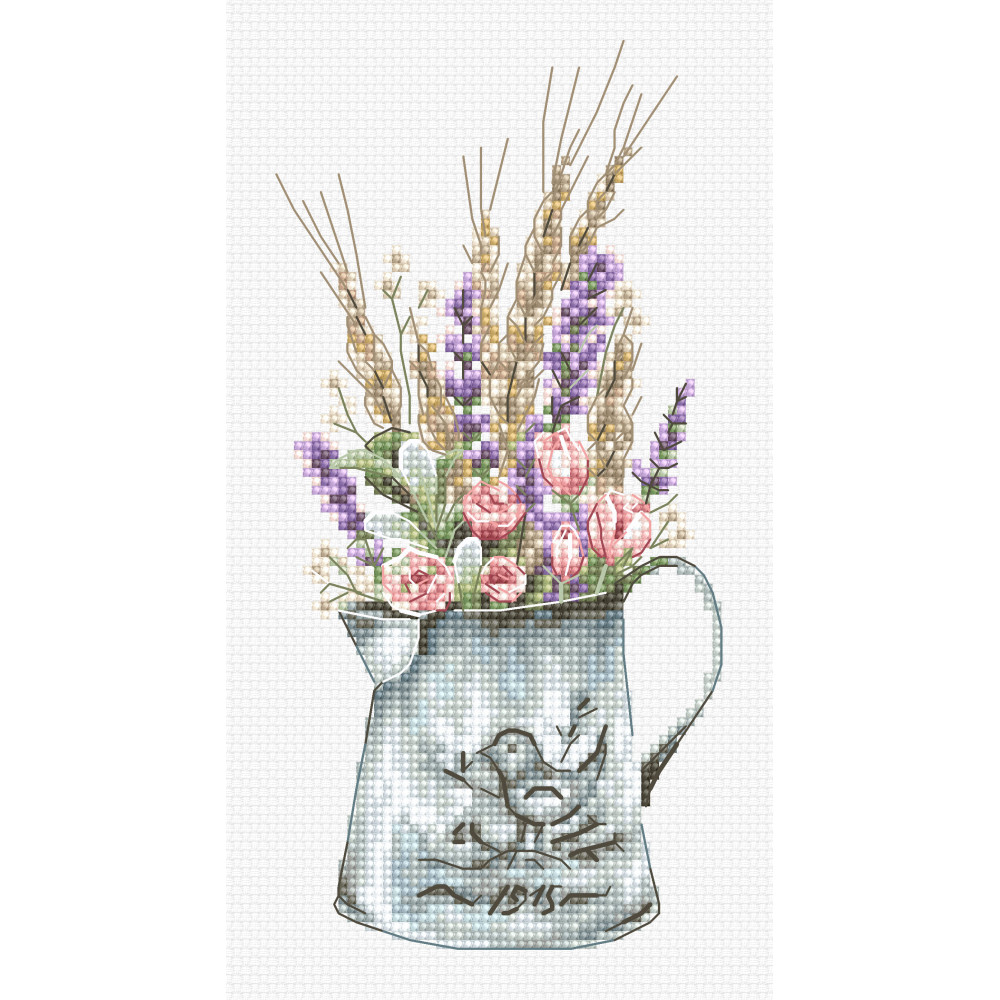 Cross Stitch Kit Bouquet with Lavender, Luca-S B7008