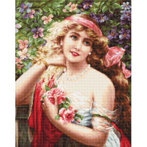 Cross Stitch Kit “Young Lady with Roses” Luca-S B549