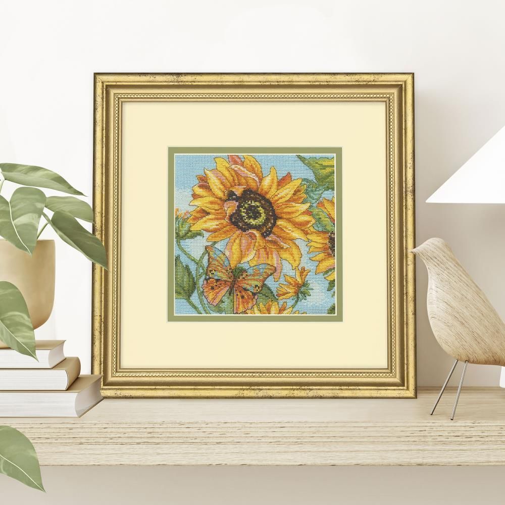 Dimensions Gold Petite Counted Cross Stitch Kit 6"X6" -Sunflower Garden 18 (18 Count), 70-65228