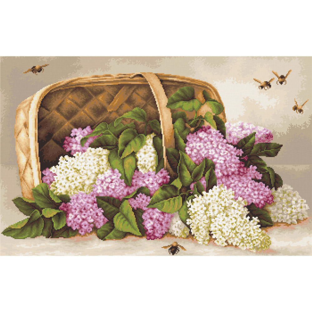 Cross Stitch Kit “Basket of Lilacs” Luca-S B501