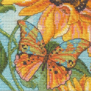 Dimensions Gold Petite Counted Cross Stitch Kit 6"X6" -Sunflower Garden 18 (18 Count), 70-65228