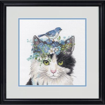 Dimensions Counted Cross Stitch Kit - Floral Crown Cat 16 Count, 70-35433