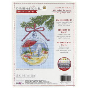Counted Cross Stitch Kit Beach Ornament, Dimensions 70-09001