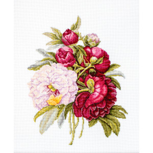 Cross Stitch Kit Bouquet with Peonies, Luca-S B2354