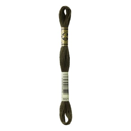 DMC 3021 Six-Strand Floss – Very Dark Brown Grey