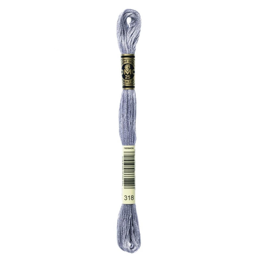 DMC 318 Six-Strand Floss – Light Steel Gray DMC 318 Six-Strand Floss – Light Steel Gray