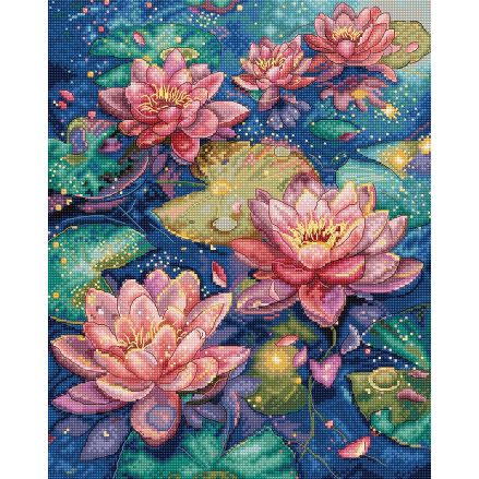 Cross Stitch Kit LETISTITCH  Water lily, L9910, 16 Count Aida, DIY Ready, intermediate level