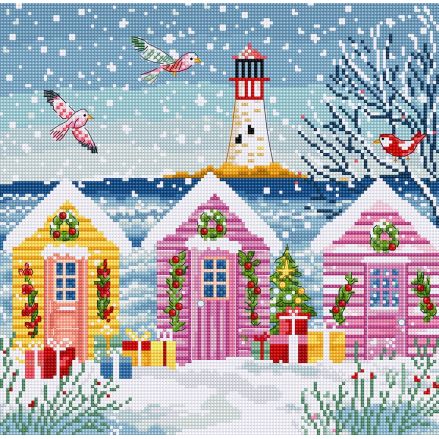 Cross Stitch Kit LETISTITCH Snowy Sea Cottages, L9915