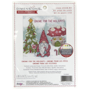 Counted Cross Stitch Kit 6"X6"-Gnome For The Holidays, Dimensions, 70-09002