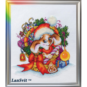Cross Stitch Kit “New Year's Puppy” LanSvit D-056