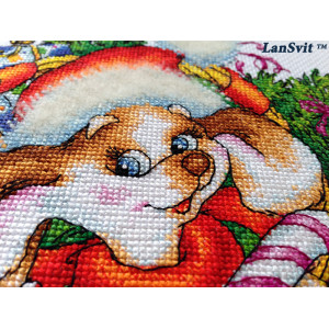 Cross Stitch Kit “New Year's Puppy” LanSvit D-056