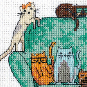 Counted Cross Stitch Kit 5"X7"-Playful Cats, Dimensions, 70-65222